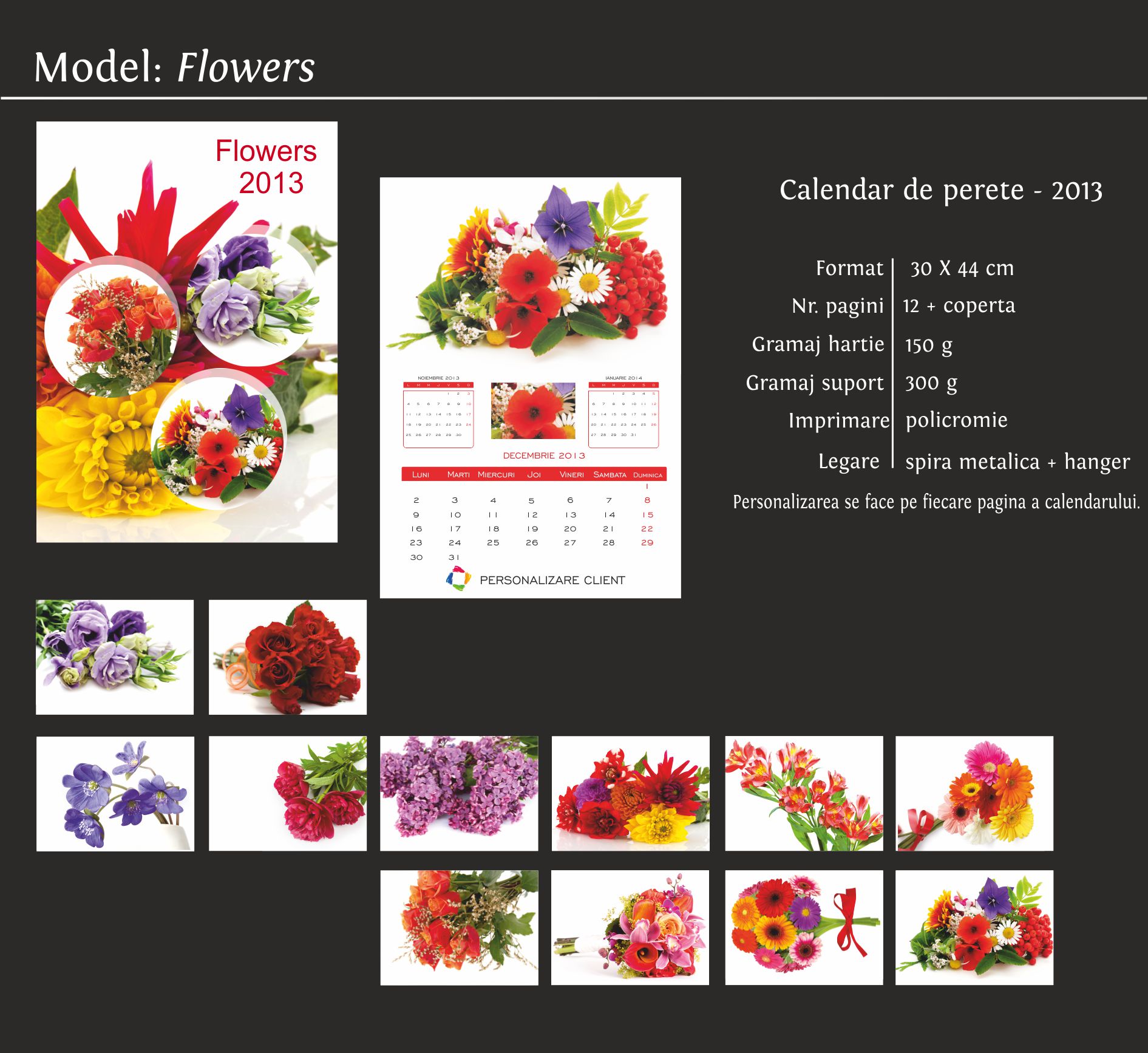 calendare de perete model flowers