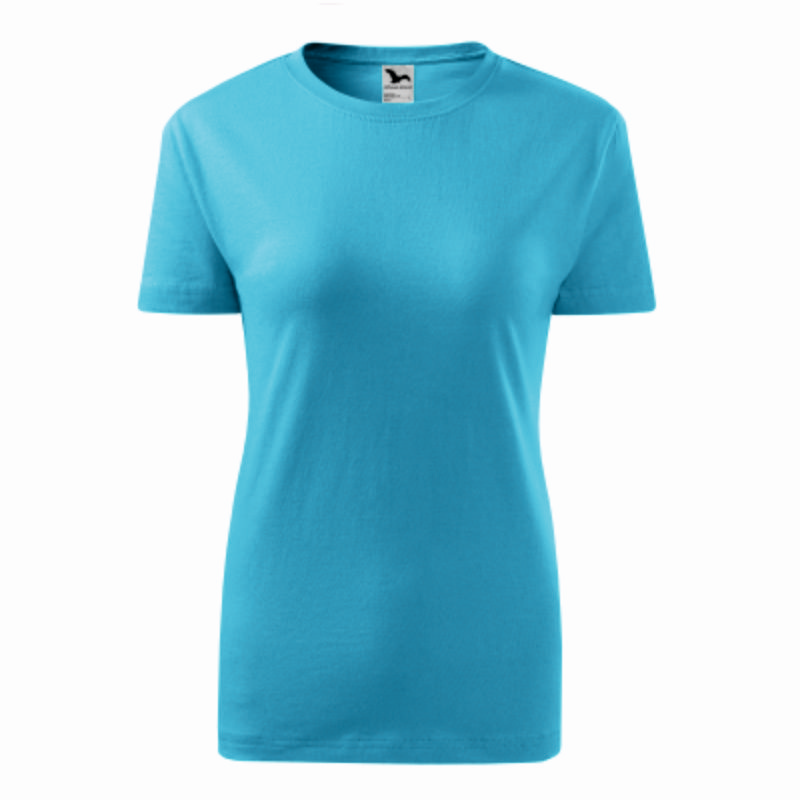 Tricou femei 100% bumbac albastru deschis Tricou femei 100% bumbac albastru deschis