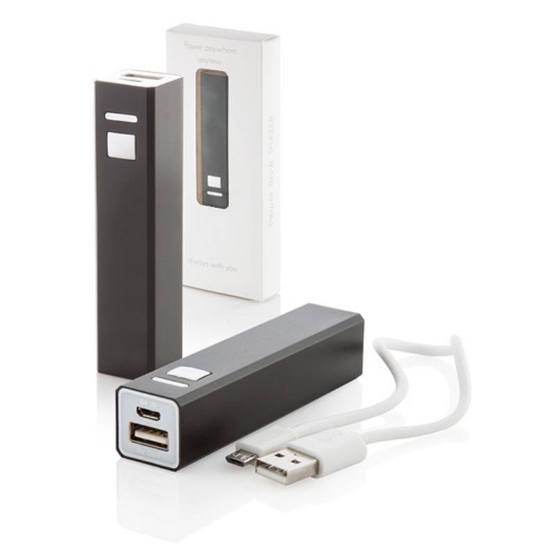 Power Bank aluminiu Thazer negru Power Bank aluminiu Thazer negru