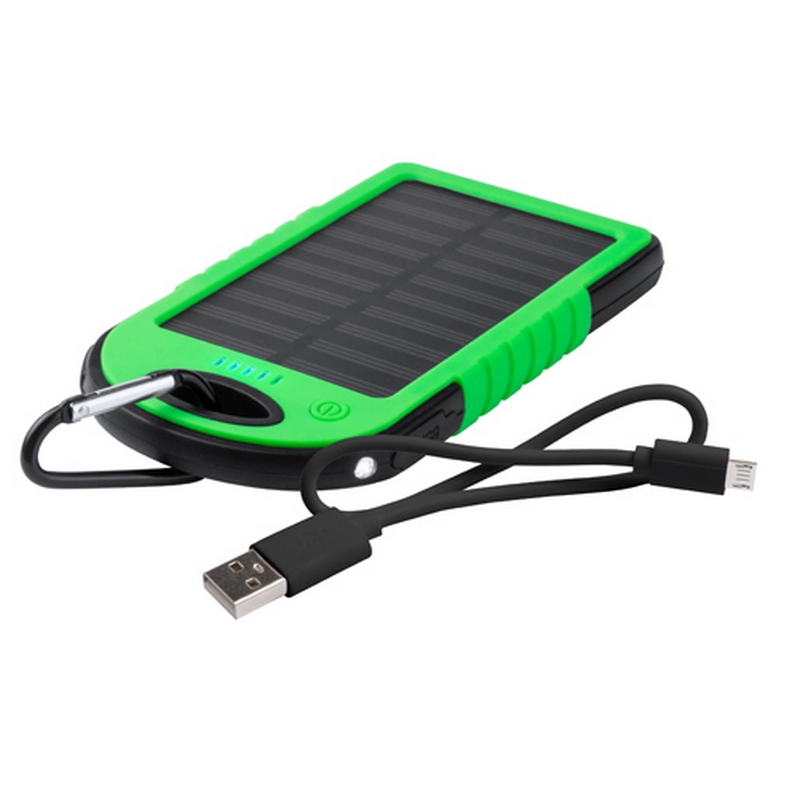 Power Bank cu incarcare solara Lenard verde Power Bank cu incarcare solara Lenard verde