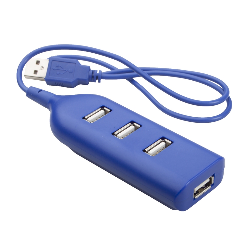 Hub USB din plastic Ohm albastru Hub USB din plastic Ohm albastru