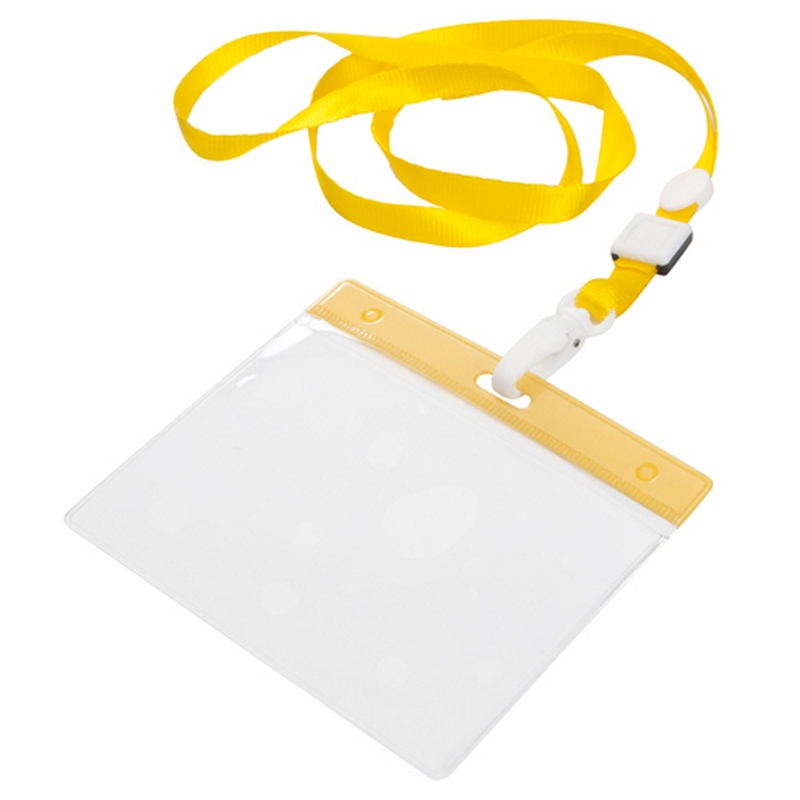 Suport ecuson cu Lanyard Maes galben Suport ecuson cu Lanyard Maes galben