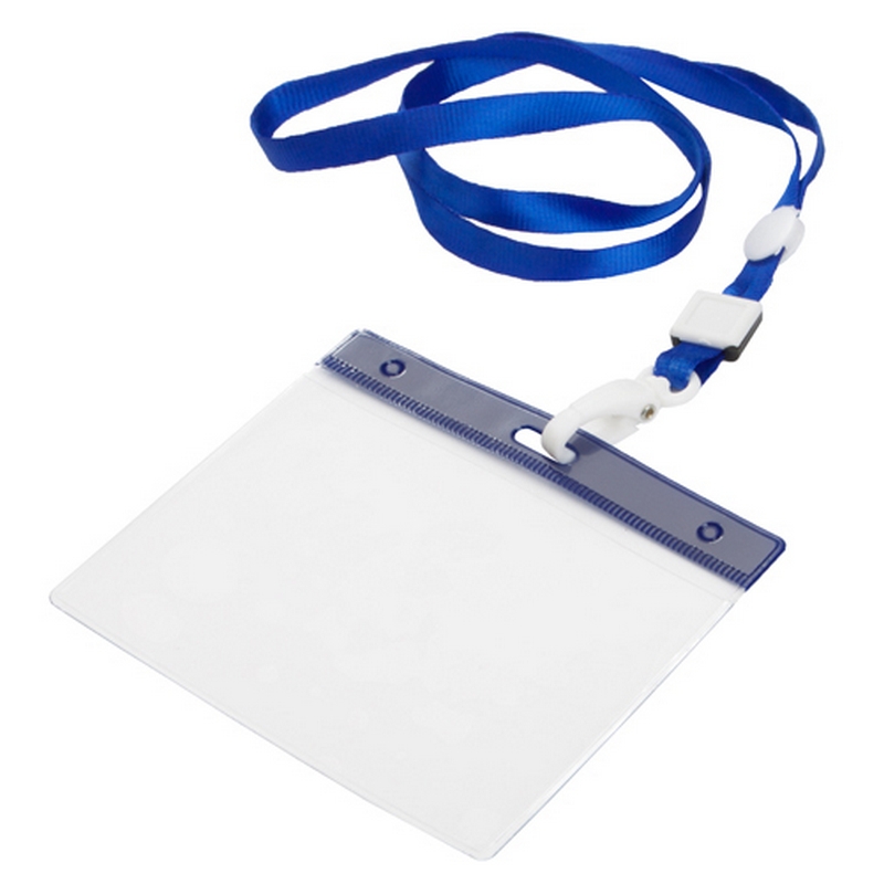 Suport ecuson cu Lanyard Maes albastru Suport ecuson cu Lanyard Maes albastru