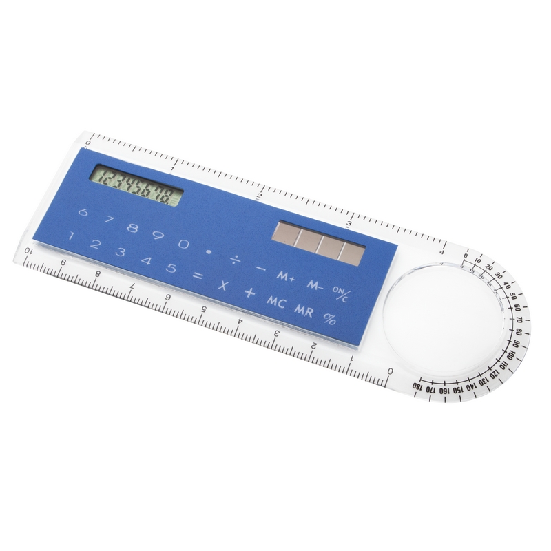 Rigla cu calculator si lupa albastru Rigla cu calculator si lupa albastru