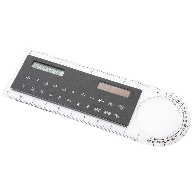 Rigla cu calculator si lupa negru Rigla cu calculator si lupa negru