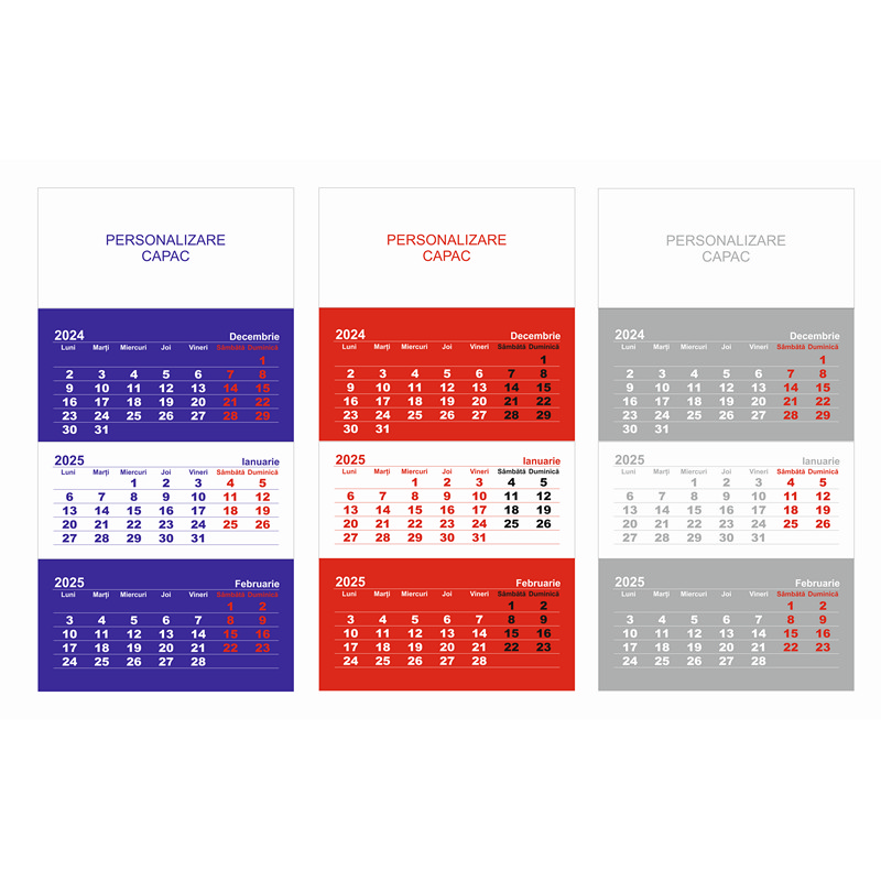 Calendare triptice perete Calendare triptice perete