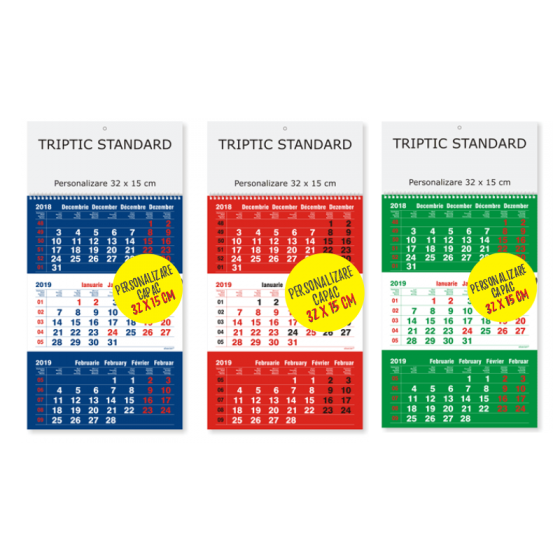 Calendare triptice perete