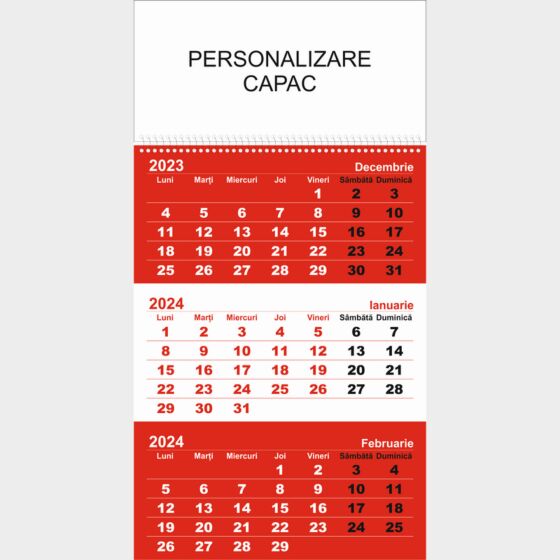 Calendare triptice perete