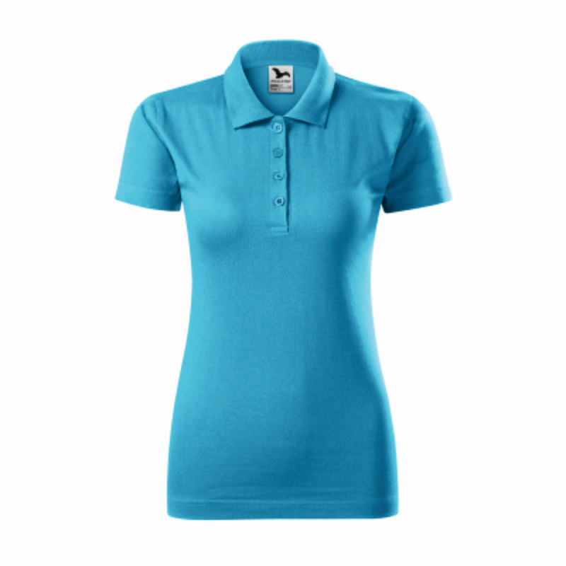 Tricou polo femei 100% bumbac albastru deschis Tricou polo femei 100% bumbac albastru deschis